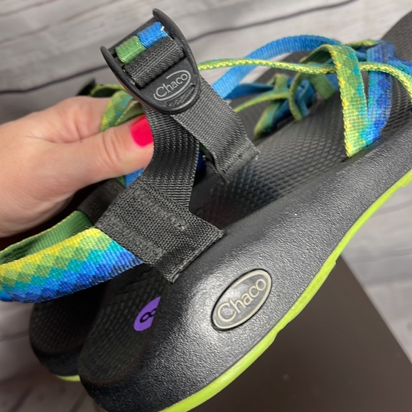 Chaco Women's Z Cloud Starppy Hiking Sandals Sz 8 in Blue/Green!! - Picture 6 of 6